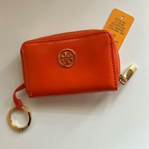 Tory Burch Robinson zip coin case never used